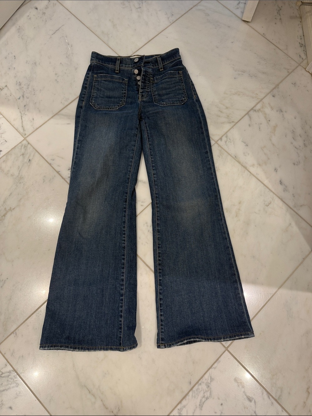High-Rise Nili Logan Florence Wide-Leg Women’s Jeans - size 24 medium Blue